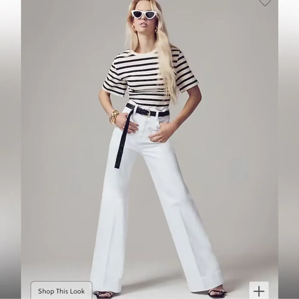 J.Crew Wide-leg denim trouser in white
